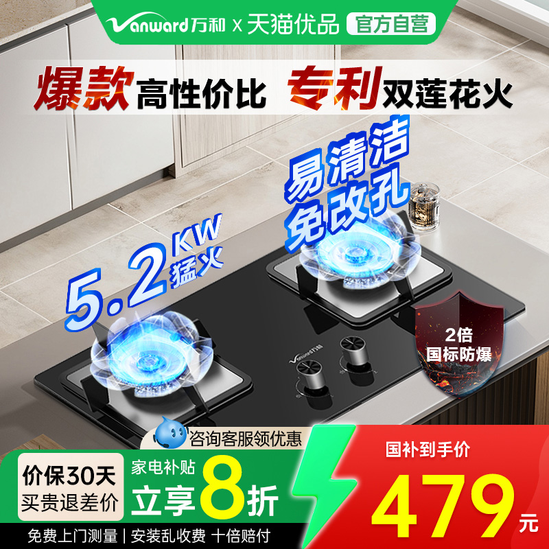 万和天然气燃气灶双灶嵌入台式液化气煤气猛火B9灶具171