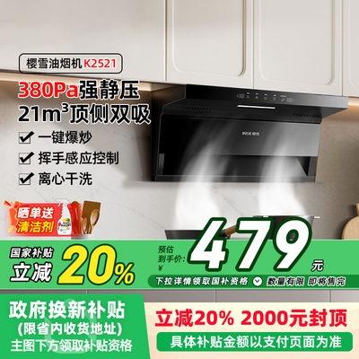 樱雪K2521油烟机侧吸式家用厨房吸油烟机大吸力抽排烟机出租房44