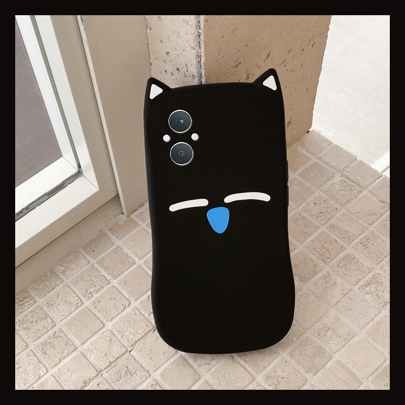 手机壳硅胶可爱卡通小黑猫带立体耳朵