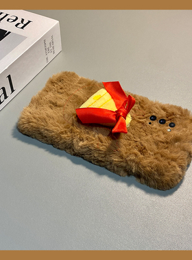 ins风红色蝴蝶结适用三星a53手机壳f52秋冬a8s毛绒a71立体a51带a31a20a30挂链a90a80a60冬天a50s毛茸茸a70s女