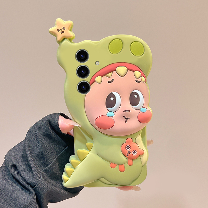 小恐龙星星人适用三星s25ultra手机壳s24+立体s23呆萌s22趣味s21可爱s20fe卡通a72十a71/a5/a51/galaxy硅胶软