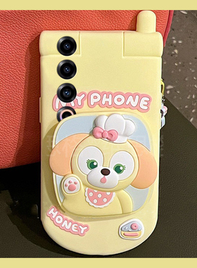 可爱立体黄色英文可琪安镜子支架适用魅族22手机壳22pro卡通22mini趣味21补妆镜21por硅胶21note软壳meizu女p