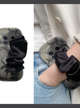 晕染水墨黑色适用华为荣耀magic8手机壳magic8pro褶皱por丝巾honor腕带huawei暗黑mgaic竹子新款超火防摔硅胶