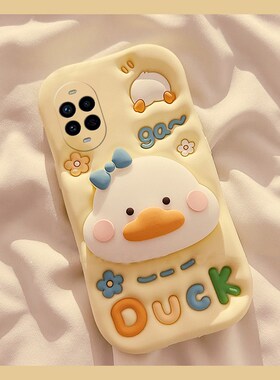 适用华为nova15手机壳nove15pro可斜挎15ultra卡通por立体huawei黄色鸭子支架带挂绳挂链可爱新款防摔硅胶女p