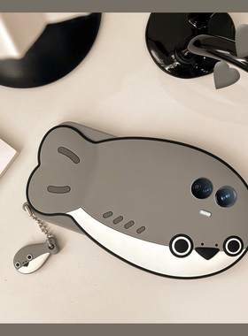 灰色鲸鱼适用vivoy500手机壳y50m立体y300pro+创意y200gt个性y100i卡通y77e可爱y93s趣味y78+硅胶u1十vivo女p