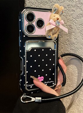 钻石蝴蝶结兔子适用opporeno14手机壳reno13秋冬reon12毛绒11卡包a58x带a57斜挎真我q5i挂绳v23卡通oppo立体p