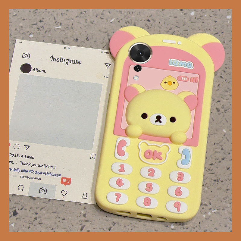手机壳卡通大哥大电话机轻松熊小鸡带立体