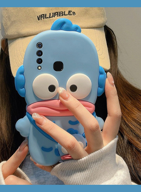 适用vivou3手机壳y5s卡通y9s立体y3小丑鱼u3x搞怪z5丑萌y7s香肠嘴z6趣味z5x蓝色z3i硅胶nex3s软壳vivo手机套