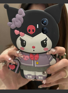 适用vivoy300gt手机壳y300pro+卡通y200i立体100黑色y97库洛米y95爱心u1可爱y67趣味y76s超萌十vivo硅胶软壳p