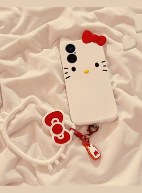 蝴蝶结kt猫适用华为畅享80手机壳畅想70x带60pro手环50plus凯蒂猫20se立体10s可爱10e卡通麦芒20硅胶9plus女p