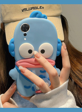 适用华为荣耀畅玩70plus手机壳play10c卡通plus立体paly小丑鱼honor搞怪huawei丑萌香肠嘴趣味蓝色硅胶软壳女