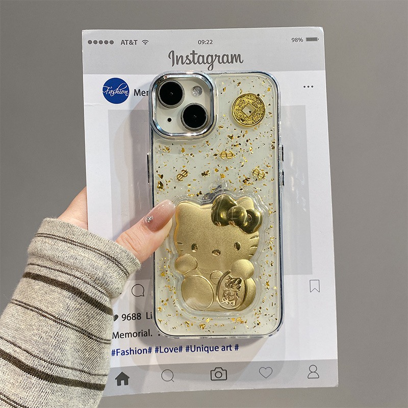 手机壳滴胶卡通2026马年招财KT猫