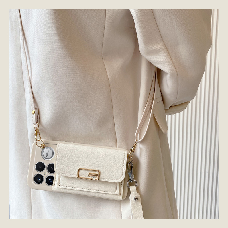 手机壳硅胶简约回字扣卡包零钱包带斜跨挂绳