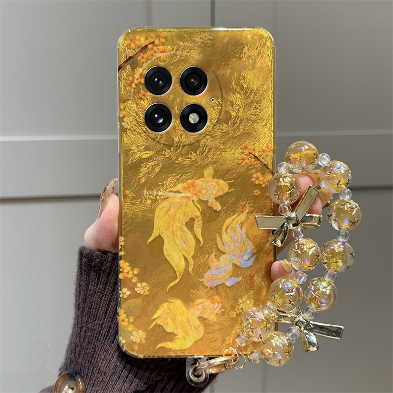 手机壳新年蛇年本命年中国风金色锦鲤带手链