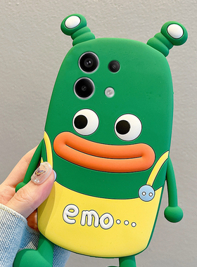 适用小米红米note14手机壳noto13pro+卡通12turbo立体11t青蛙10香肠嘴9搞怪8趣味7丑萌12十11绿色redmi硅胶软