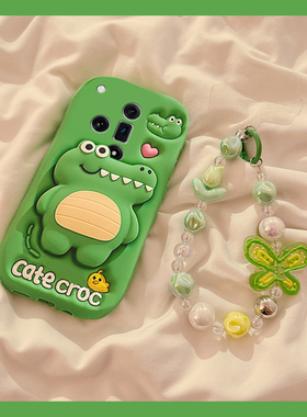 适用oppofindx8s+手机壳findx7ultra卡通x6pro立体k13turbo绿色k12s鳄鱼k11带支架k10蝴蝶结k9挂链k5十可爱女