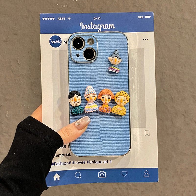 手机壳硅胶卡通丑萌彩色人偶公仔