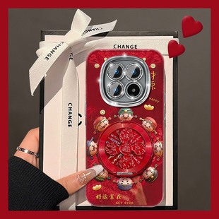 2026财源滚滚适用vivoiqooz10turbopro手机壳iqooz10x新年z9turbo 财神爷z8旋转z7支架z5红色u3马年十vivo女p