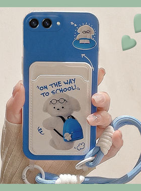 卡通蓝色背包小狗适用三星zflip7手机壳zflip7fe可爱zfold7狗狗折叠屏卡套galaxy一体卡包插卡腕带新款硅胶软