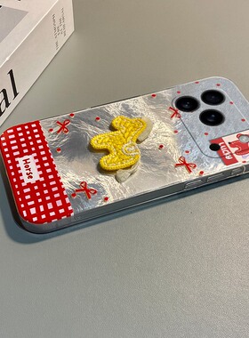 2026刺绣小马适用苹果17手机壳iPhone16e新年15promax红色14pro带8plus挂件13mini挂绳12卡通se4立体air女xr