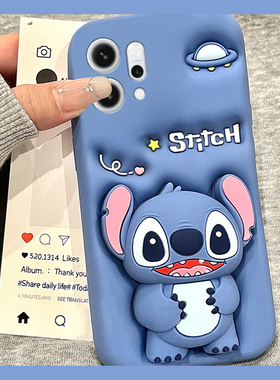 适用opporeno14手机壳reno13pro+立体reon12蓝色11史迪仔10支架9带挂件8挂绳7se卡通6可爱5趣味4十oppo硅胶软