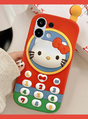 适用oppok13turbo手机壳k13turbopro卡通por立体0ppo可爱KT猫0pp0大哥大oppo凯蒂猫电话红色创意硅胶软壳女生