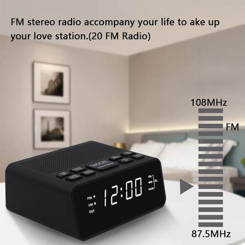 LED闹钟收CR-251音机台式显双 闹钟带A数M/FM aarmclock radio跨l