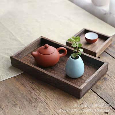 件日式木JHR质分割炉煮茶盘烧桐木托盘七套约实围木干果简糕点茶