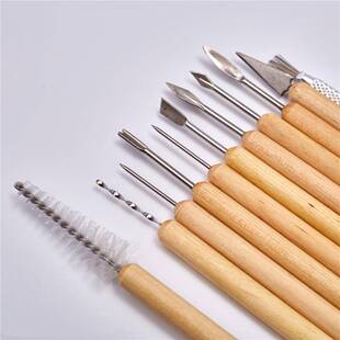 刻刀陶泥泥工具 塑厂画家直供11件套粘土雕框手IBT工套装