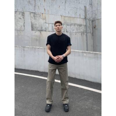 FOCABO美式简约立体复古休闲硬汉工装裤纯色做旧百搭直筒长裤男