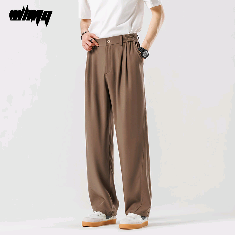 夏季垂感休闲西装裤男士薄款宽松高级感直筒长裤子男款春秋小西裤