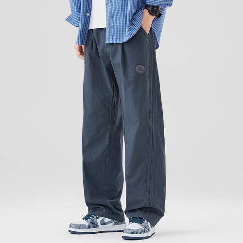 NINPURE 2026春夏170g轻薄日系纯棉直筒休闲裤男阔腿抗皱工装裤子