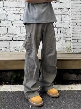 22TREE美式复古休闲直筒裤子男小众秋冬cleanfit潮流百搭宽松长裤