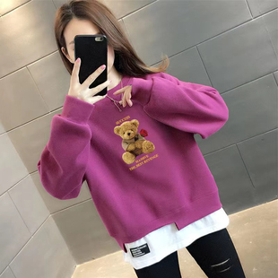 2023年新款 假两件卫衣女装 潮洋气减龄欧货 清仓处理早春款 亏本特价