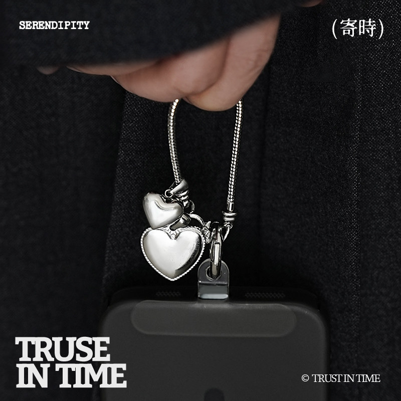 复古镀银手机链挂坠精致金属高级质感手机挂绳挂件包包钥匙链挂饰