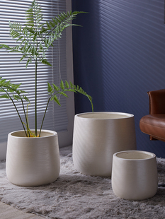 镁泥花盆组合盆摆件家用客厅简约欧式陶瓷水泥30cm大口径特大号