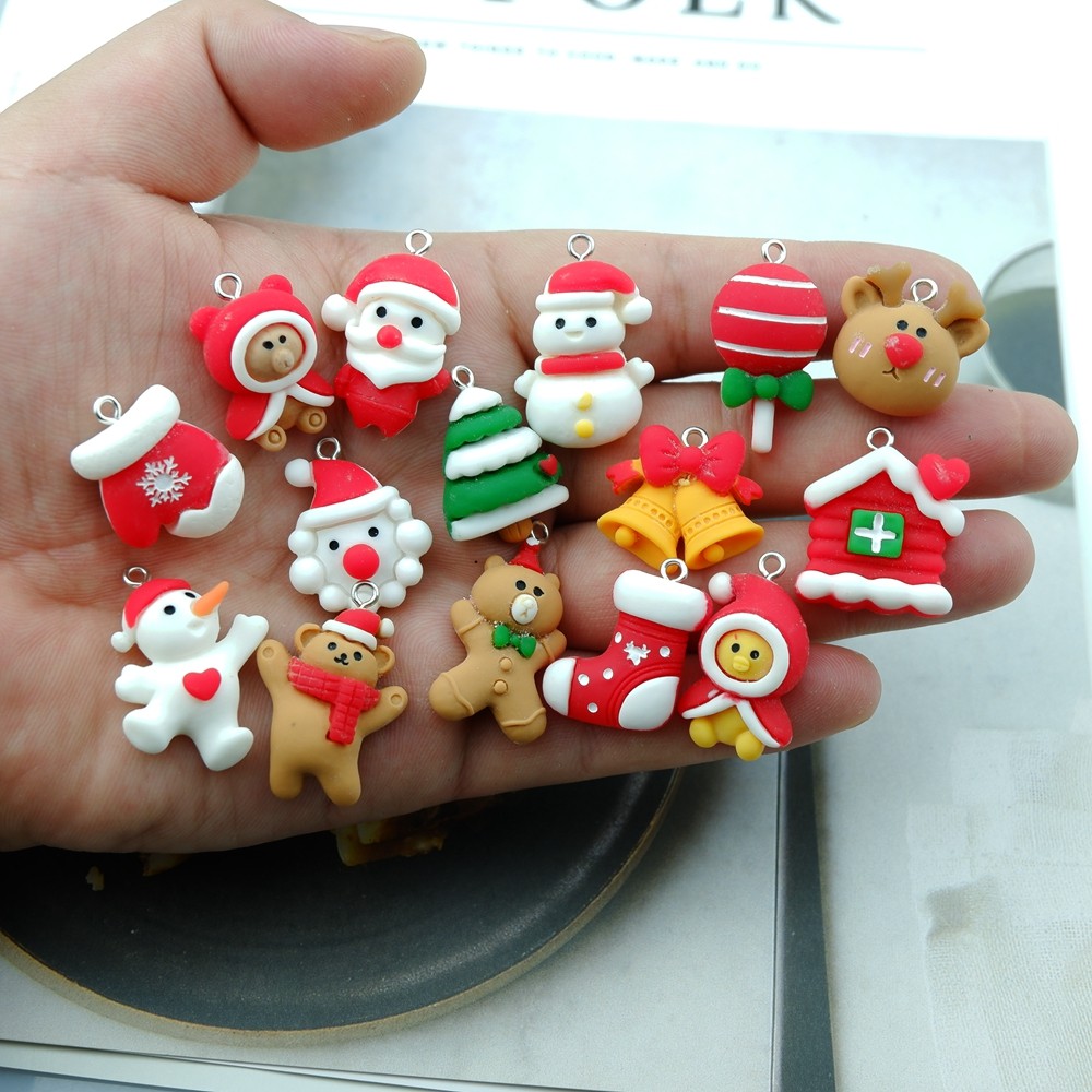 20Pcs Christmas Snowman Charms Bracelets Earrings  Jewelry M