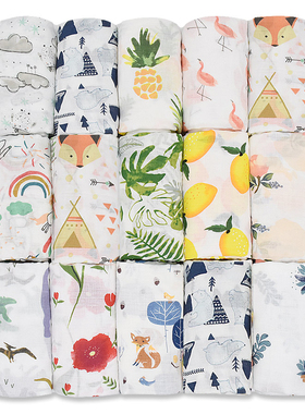 120X120CM Muslin Blanket 100%Cotton Baby Swaddle Soft Newbor