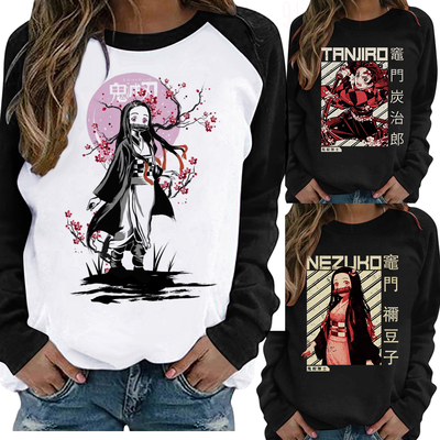 Long Sleeve Demon Slayer Kimetsu No Yaiba T Shirt Women Nezu