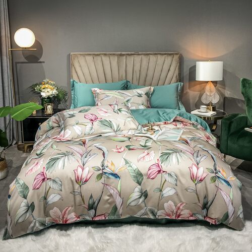 Luxury Egyptian Cotton Duvet Cover Set Queen King Vibrant Fl