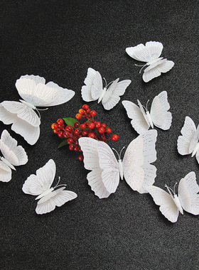 12Pcs Ambilight double-layer 3D Butterfly Wall Sticker for w
