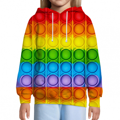 Kids Push Bubble 3D Print Hoodies Children Push Pops Sweatsh