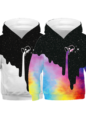 3D Print Splashing Ink Starry Sky Girls Boys Hoodies Teens A
