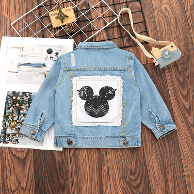 Baby Boys Girls Denim Mickey Mouse Jackets Kids Cartoon Spri