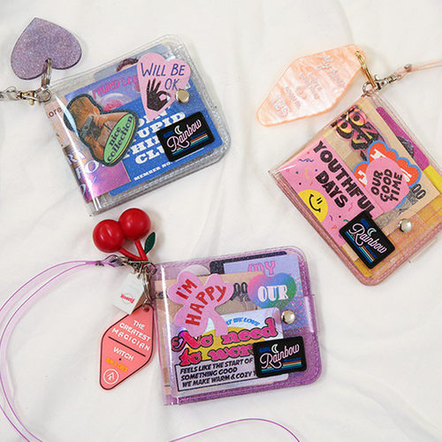 PVC Transparent Short Wallet For Girl Milkjoy Laser Holograp