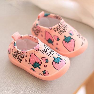 Newborn Baby Boy Girl Light Shoes Toddler Cartoon Strawberry