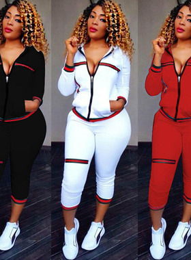 2021 Autumn Women's Sportswear 2pcs Women's Hooded Long Slee