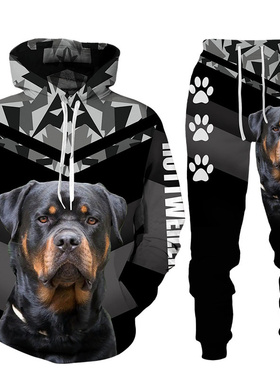 Rottweiler Dog 3d Printed Hoodie Sweatpants  Male Autumn Win