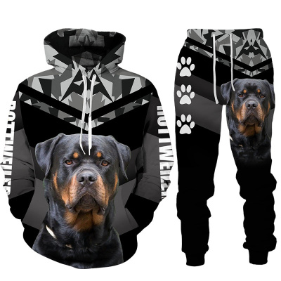 Rottweiler Dog 3d Printed Hoodie Sweatpants  Male Autumn Win