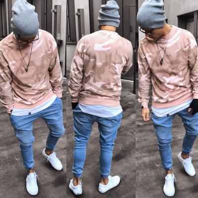 Fashion Hot Sell Men's Stchy Ripped Skinny Biker Jeans Destr